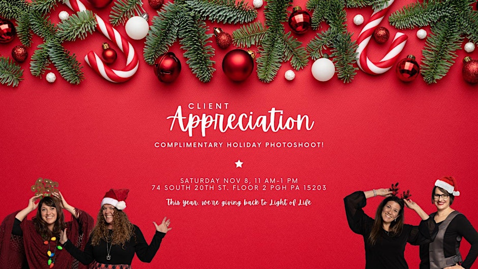 Client Appreciation Holiday Photoshoot hosted by Krista Lorenzo, Pittsburgh Real Estate Agent